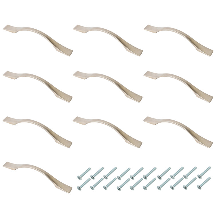 Island Oak 10 Pieces Brushed Steel Taper Bow Kitchen Door